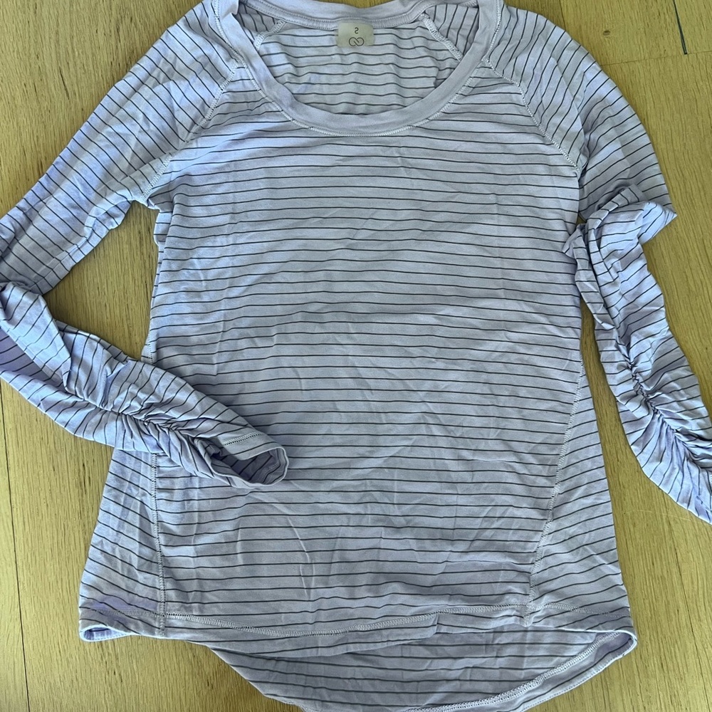 CALIA by Carrie Underwood Striped Long Sleeve Tee - Light Purple.